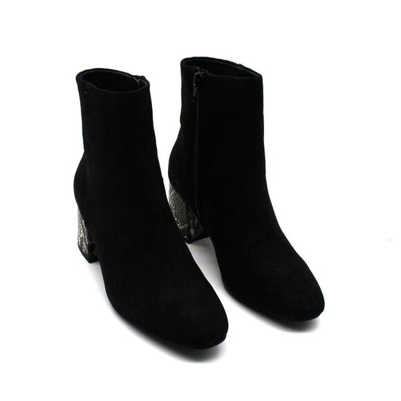 Sugar Womens Microsuede Snake Print Ankle Boots - Picture 1 of 7